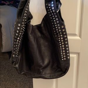 New with tags black Leatherock hobo bag